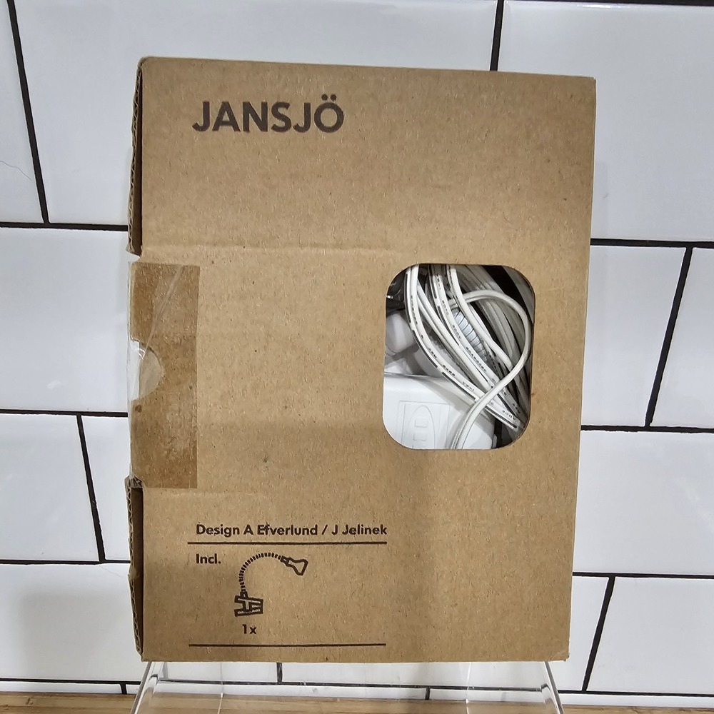 Ikea Jansjo White Flexible Gooseneck Articulating Desk Clamp-On Clip Lamp